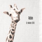 geboorte kaart met giraffe hoofd